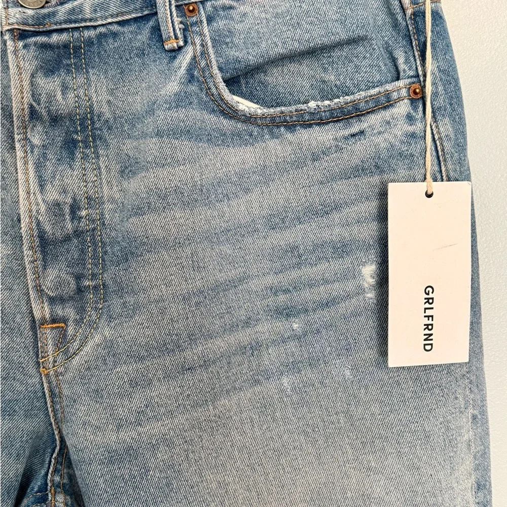 Grlfrnd Karolina Distressed High Rise Jeans in A Liitle More Love Wash 32 NWT - Picture 6 of 11